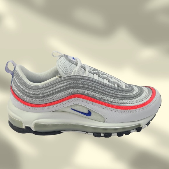 WMNS AIR MAX 97 ESS WHITE/RACER BLUE FLASH CRIMSON - Picture 2 of 8